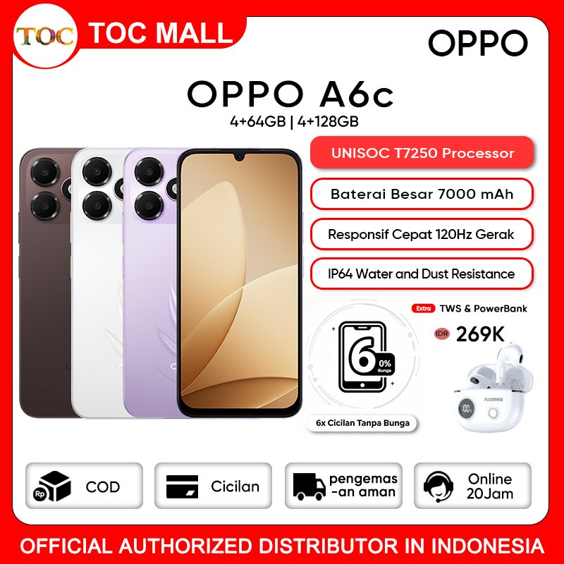 [ Official Store ] OPPO A6c/A6x (4/128) (6/128) (6/256) 120Hz Fast Responsive Screen,Snapdragon 685 - Gambar 2
