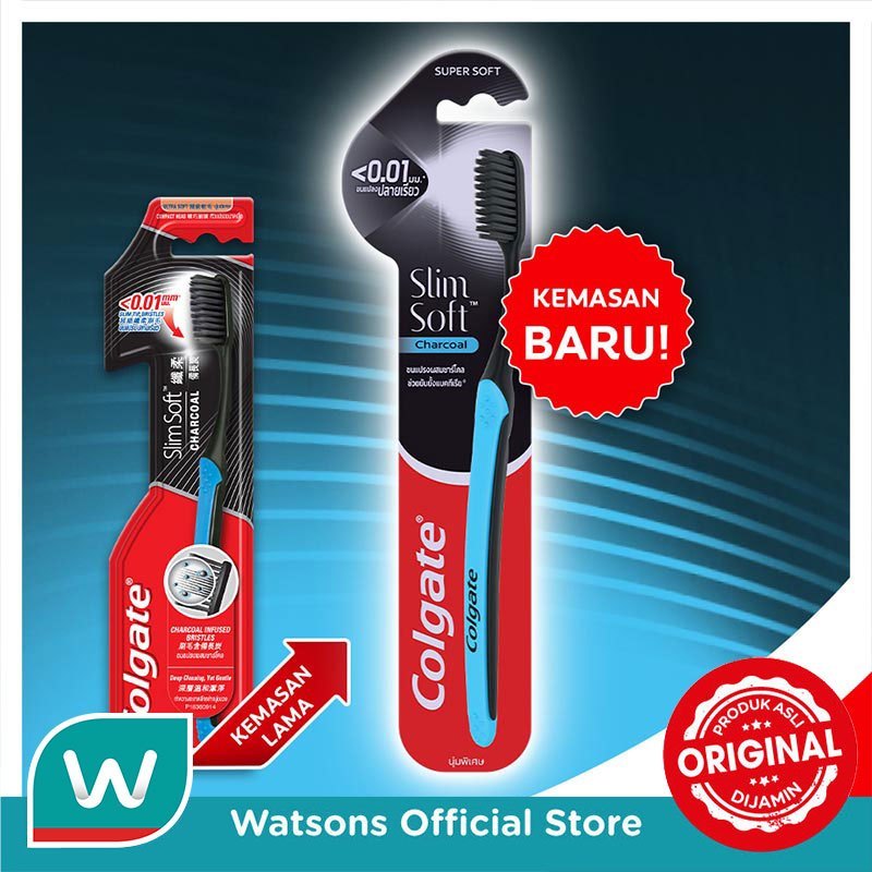 Colgate Sikat Gigi SlimSoft Charcoal Soft 1'S - Gambar 3