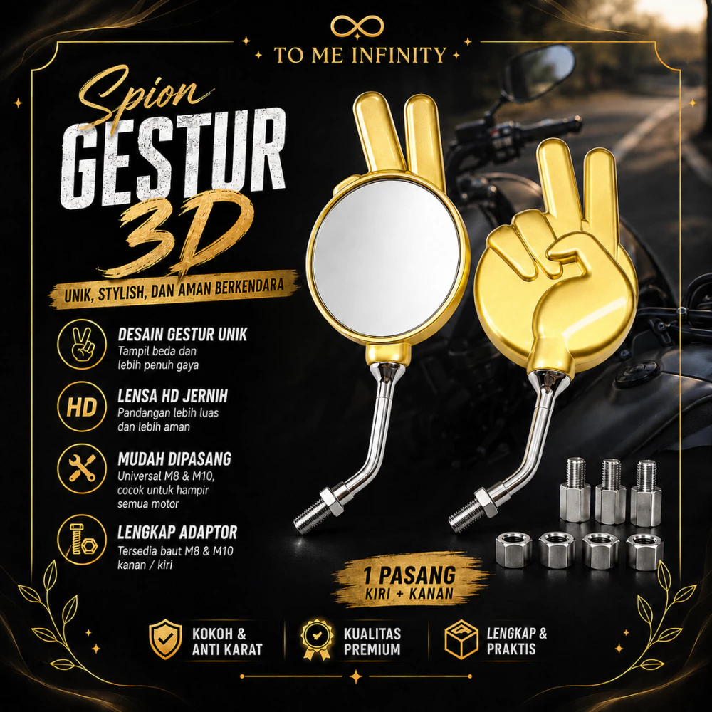 Spion Motor Honda M8 Thailand Style Model 2 Jari Unik Kalcer – Kaca Spion Modifikasi Motor Matic & Sport