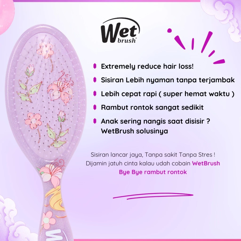 Wet Brush Disney Dreamy Cinderella Sisir Anti Kusut Intelliflex - Gambar 3
