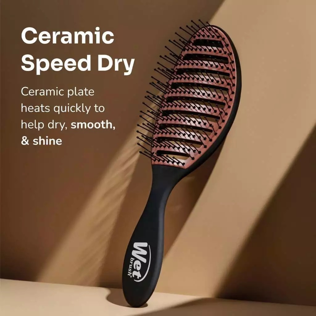 Wet Brush Speed Dry Ceramic Sisir Blow Drying Open Vented - Gambar 3
