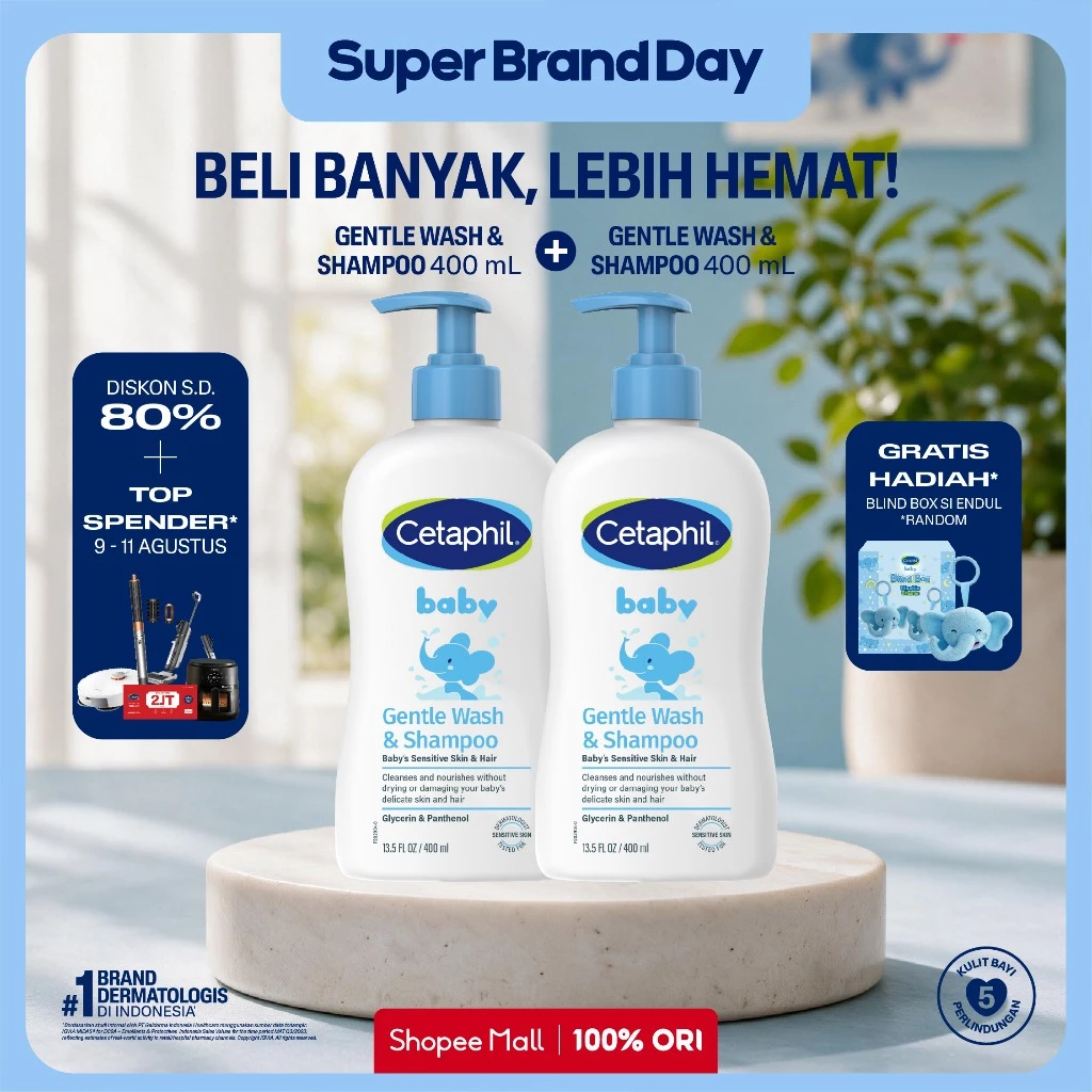 [LIVE ENDUL] Cetaphil Baby Gentle Wash & Shampoo 400ml Twin Pack