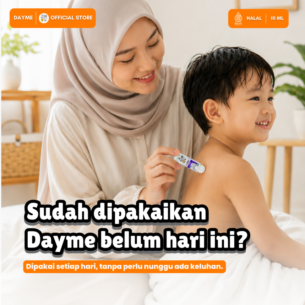 Zumoil Dayme - Minyak Telon Wangi Roll On Bayi & Anak, 4 Aroma Tinggal Oles Tanpa Tumpah - Gambar 4