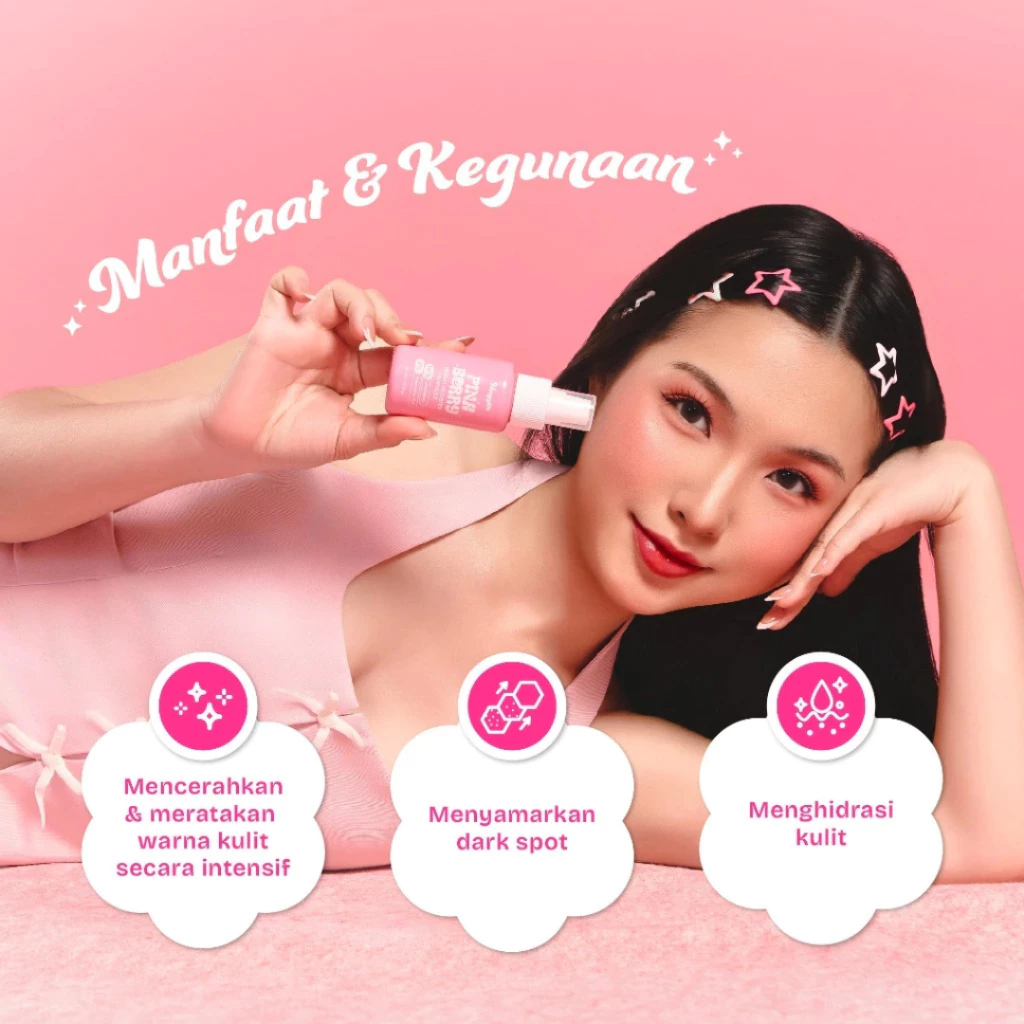 HONNETE Pink Berry Bright Booster Ampoule - Serum Ampoule 50Ml / Distributor Cream Ori - Gambar 2