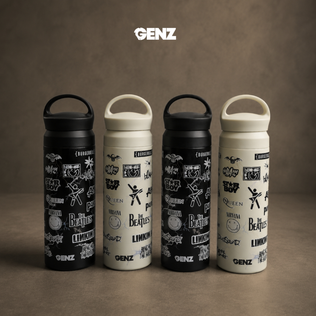 Botol Minum GENZ Voltage Tumbler 500ml Stainless Steel Tahan dingin  Desain Aesthetic Band