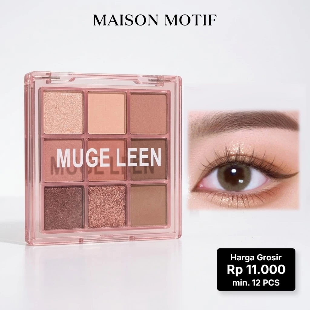 GROSIR 12 Pcs Palet Eyeshadow 9 Warna Natural Long Lasting Matte Glitter Shimmer Pigmented 77018