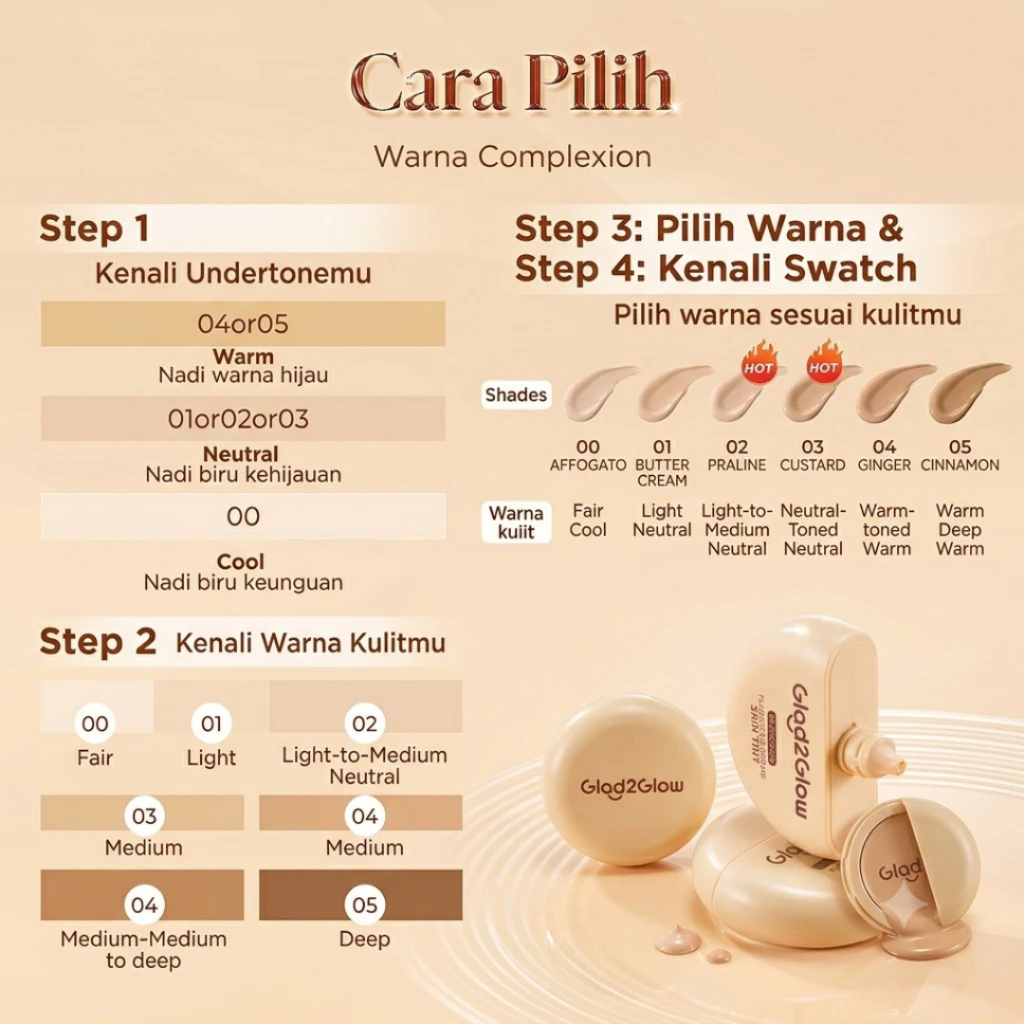GLAD2GLOW Flawless Blurring Skin Tint 15Gr -Make up / Distributor Cream Ori - Gambar 3