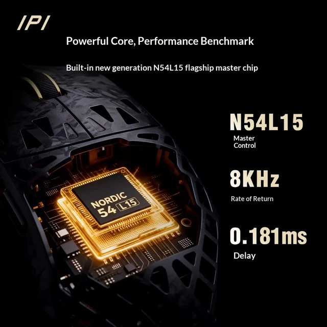 IPI Stay Fly Carbon Fiber Gaming Mouse 3-Mode Connection Dual 8K Wireless Bluetooth Paw3950 - Gambar 3