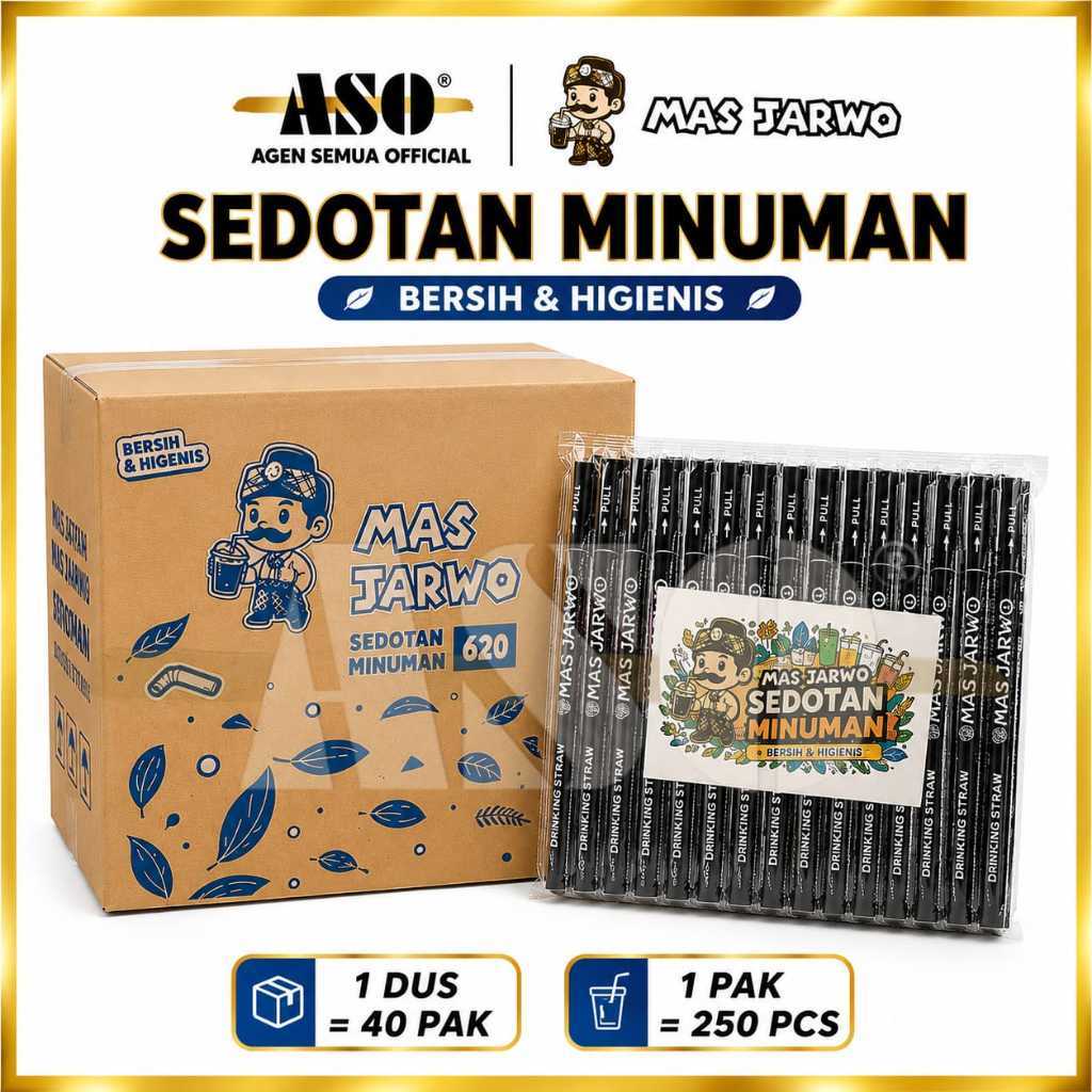 DUS Sedotan steril Hitam 6mm x 20cm MAS JARWO ( isi 250pc x 40 px ) PROMO !!!