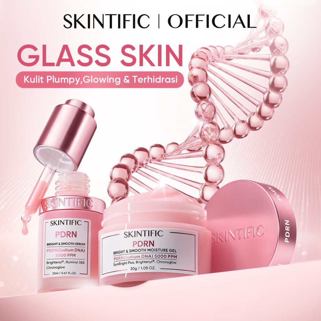 [NEW] SKINTIFIC / 2PCS PDRN Glass Skin Set / Serum + Moisturizer - Bright & Smooth Brightening / Barrier Repair / Renewal Anti-aging / Skin Glowing Combo Tekstur halus & radiant look