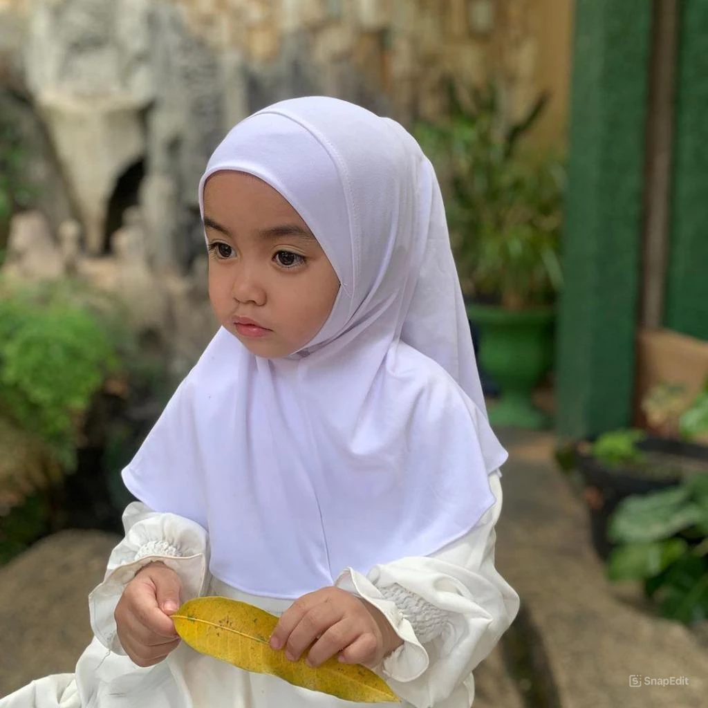[DISA kids] Khimar Dagu Anak /Bergo Dagu Malay kids /Hijab Anak Dagu Malay 3-12th - Gambar 2