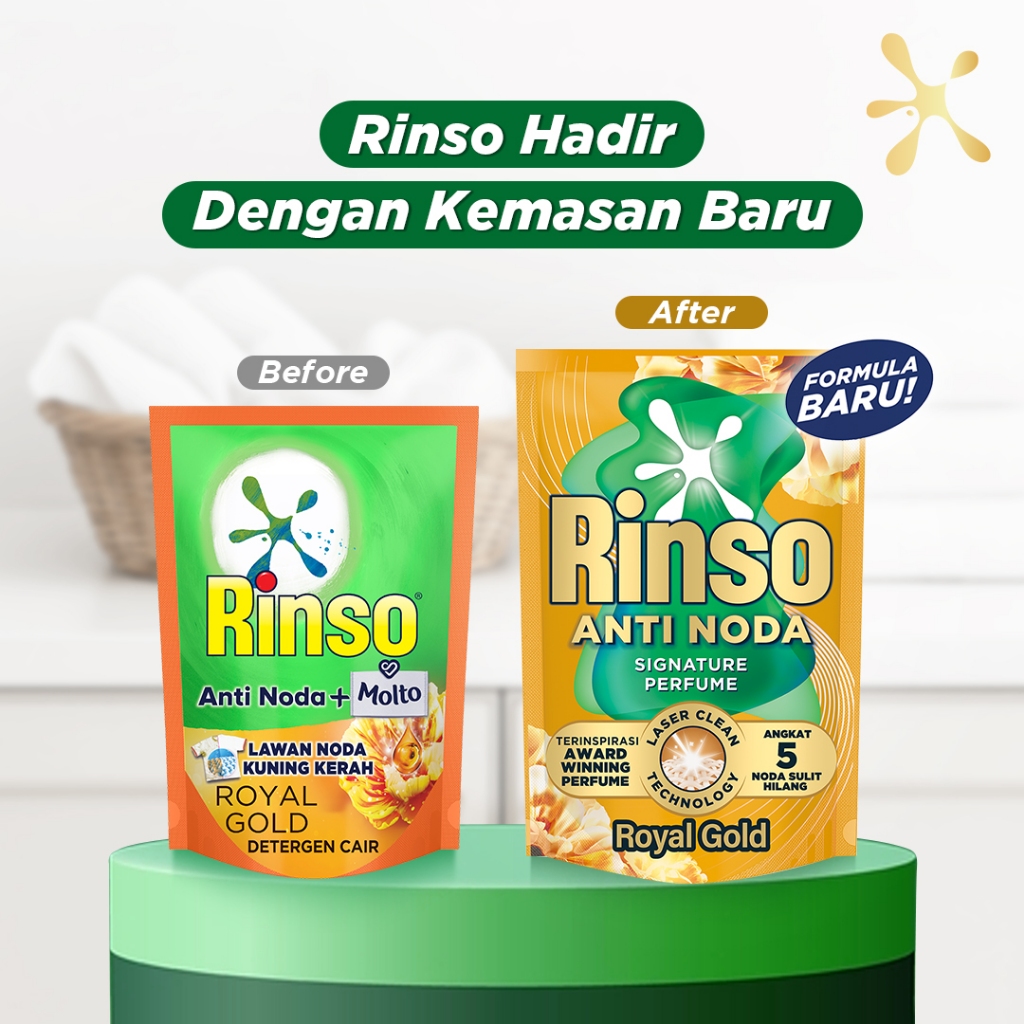 [Extra Isi 35%] Rinso Baru Detergen Cair Varian Royal Gold 700g - Gambar 2