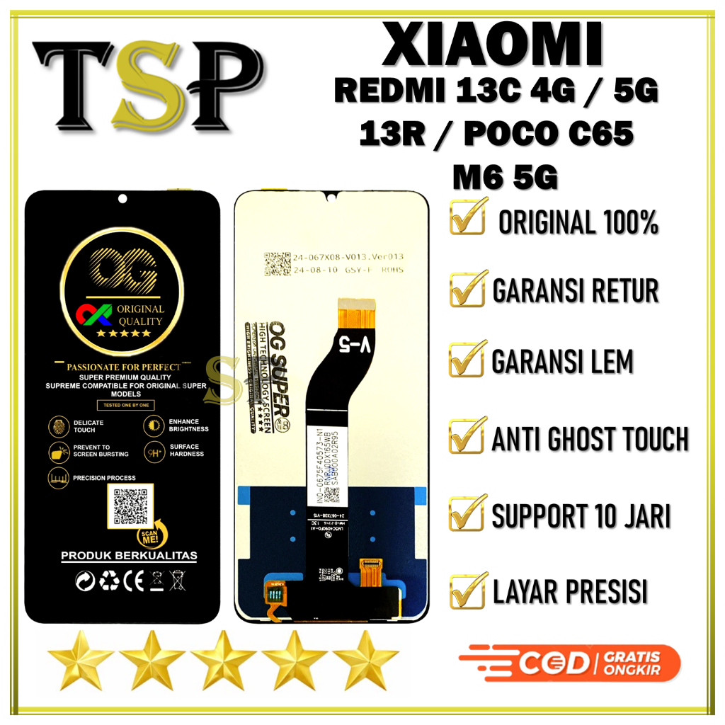 LCD TOUCHSCREEN XIAOMI REDMI 13C 4G / 5G / 13R / POCO C65 / M6 5G COMPLETE 1 SET ORIGINAL 100%
