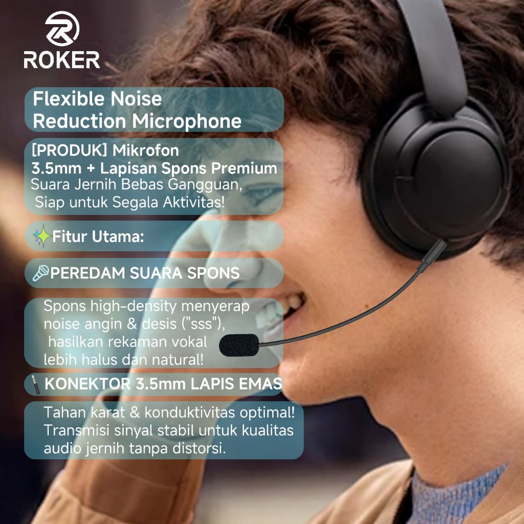 Microphone Roker RK100MC & RK200MCClearly Sound, Cleary Voice Mic Mik Mikrofon 2.5mm & 3.5mm - Gambar 4