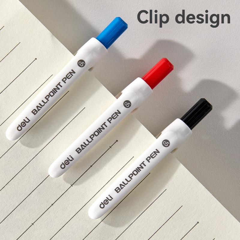 Deli Ballpoint Pen / Pulpen Cetek/ Pulpen Bolpoin Hitam Penulisan Halus EQ125-BK - Gambar 3