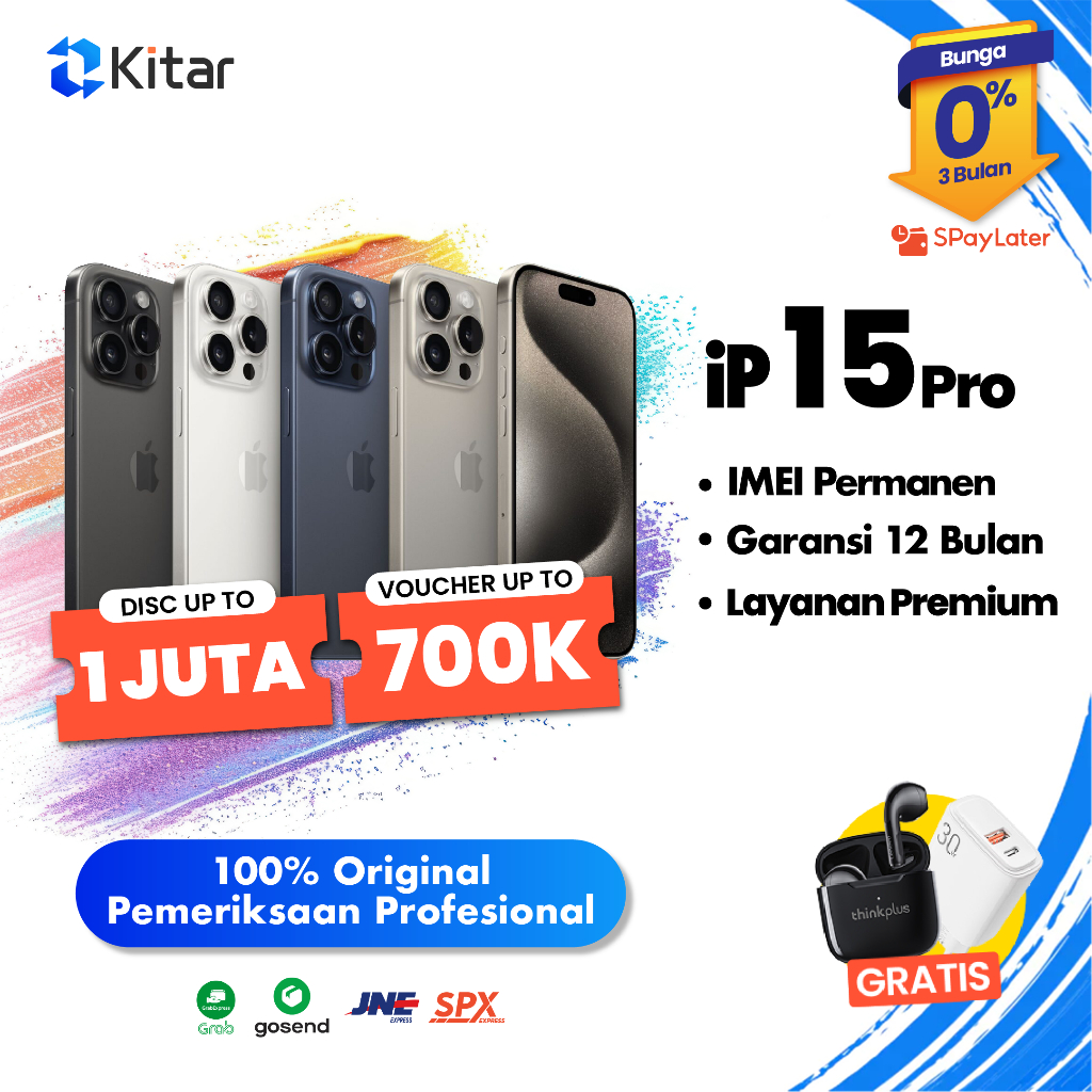iPhone 15 Pro ex iBox Beacukai IMEI Permanen Garansi 12 Bln 100% Original Second iPhone FULLSET 128GB 256GB 512GB 1TB