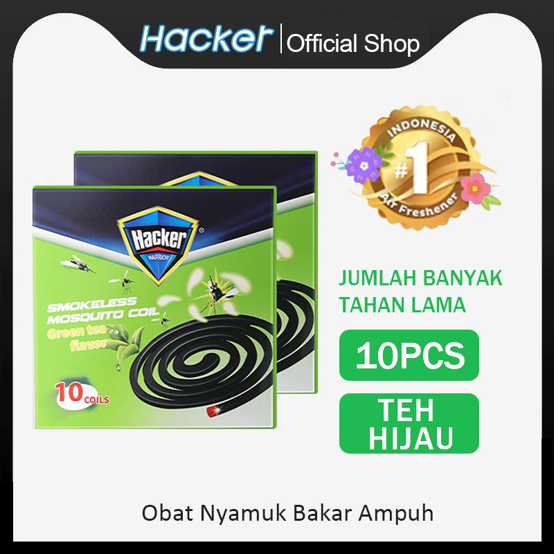 Hacker Anti Nyamuk Bakar Teh Hijau / 8Jam X10 - Isi 5pasang