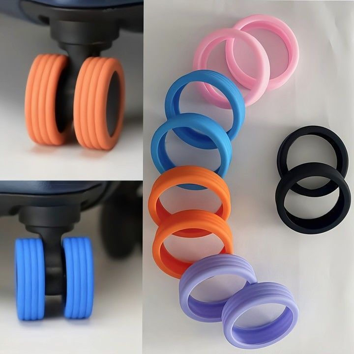 Popmaker Shop Silikon Pelindung Roda Koper 8 Pcs Anti Slip - Gambar 3