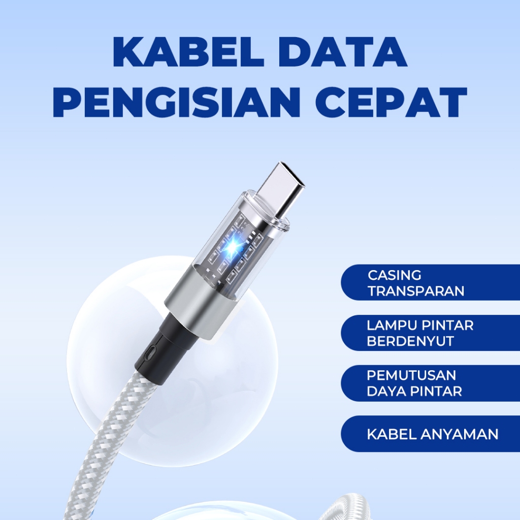 Matei COD Kabel Charger 60W Fast Charging Type C Micro USB lightning Data Cable For IOS Android - Gambar 3