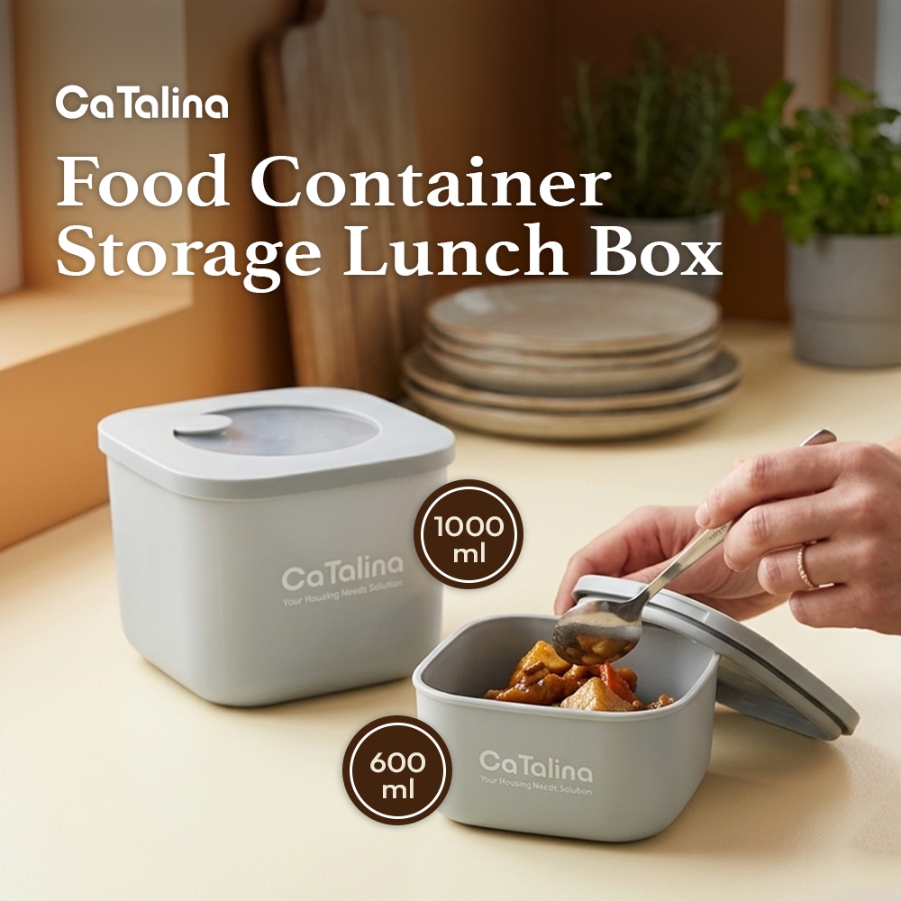 CaTalina Kotak Snack Storage Makanan Microwaveable 600ml 1000ml Food Container Kedap Udara