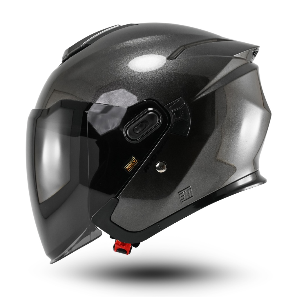 Helm Half Face Single Visor Helm Rsix REVOLT -1 Solid Terbaru Premium SNI - Gambar 4