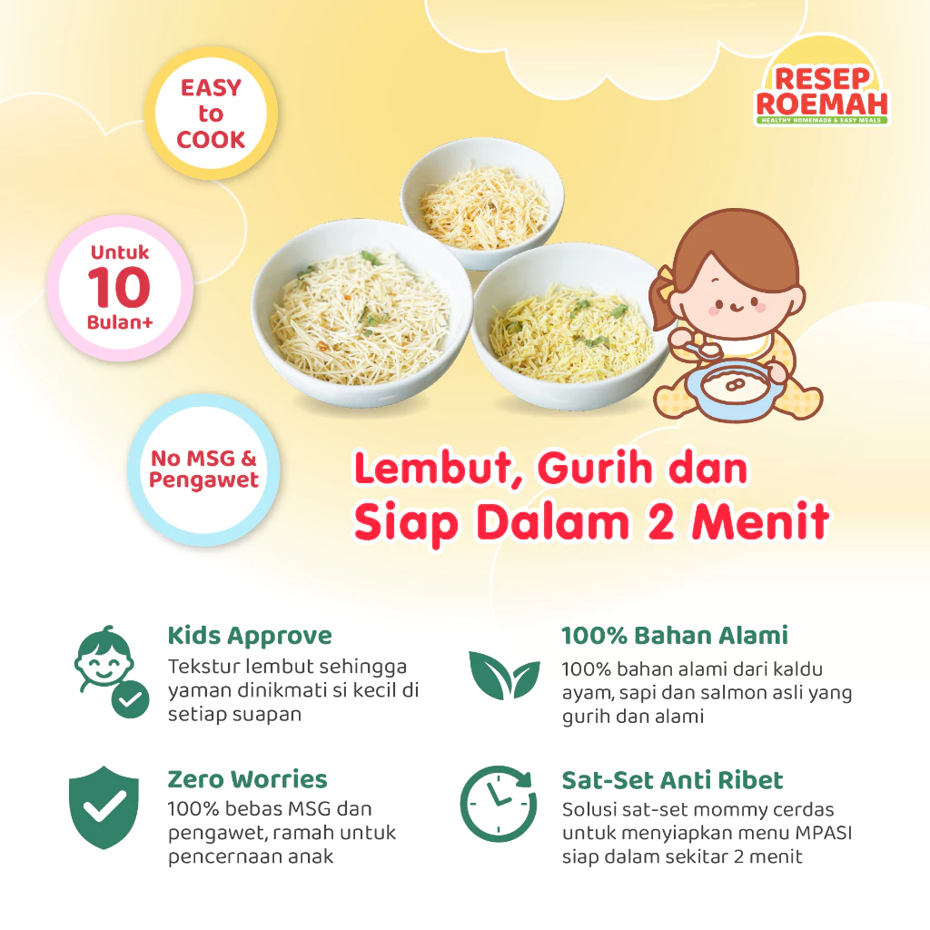 NutriMie Misoa with NutriProtein Sachet by Resep Roemah - Misoa dengan Protein untuk Toddler & Kids, Mie Kaldu MPASI BB Booster - Gambar 2