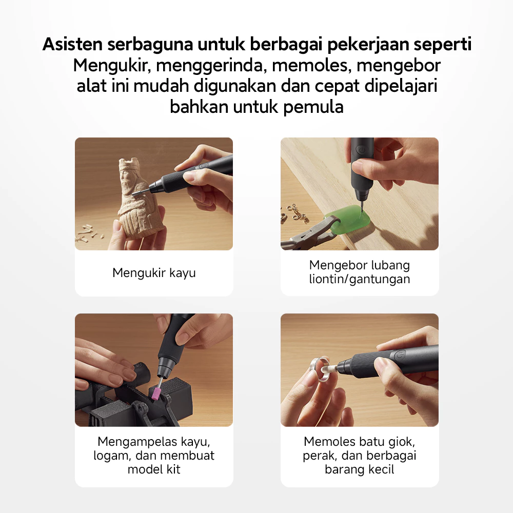 Mijia Rotary Tool Kit / Desain Slim 2cm / Dual Mode untuk Penggunaan Lebih Fleksibel / Motor Brushless Tahan Lama dan Stabil [Xiaomi Official Store] - Gambar 2