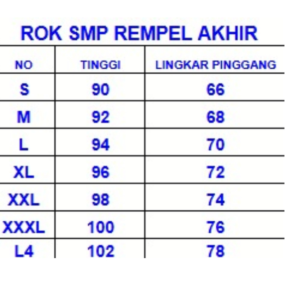 ROK SERAGAM SEKOLAH ROK PANJANG SMP MTs 3MODEL WARNA BIRU SMP BAHAN PREMIUM TEBAL LEMBUT NYAMAN - Gambar 3