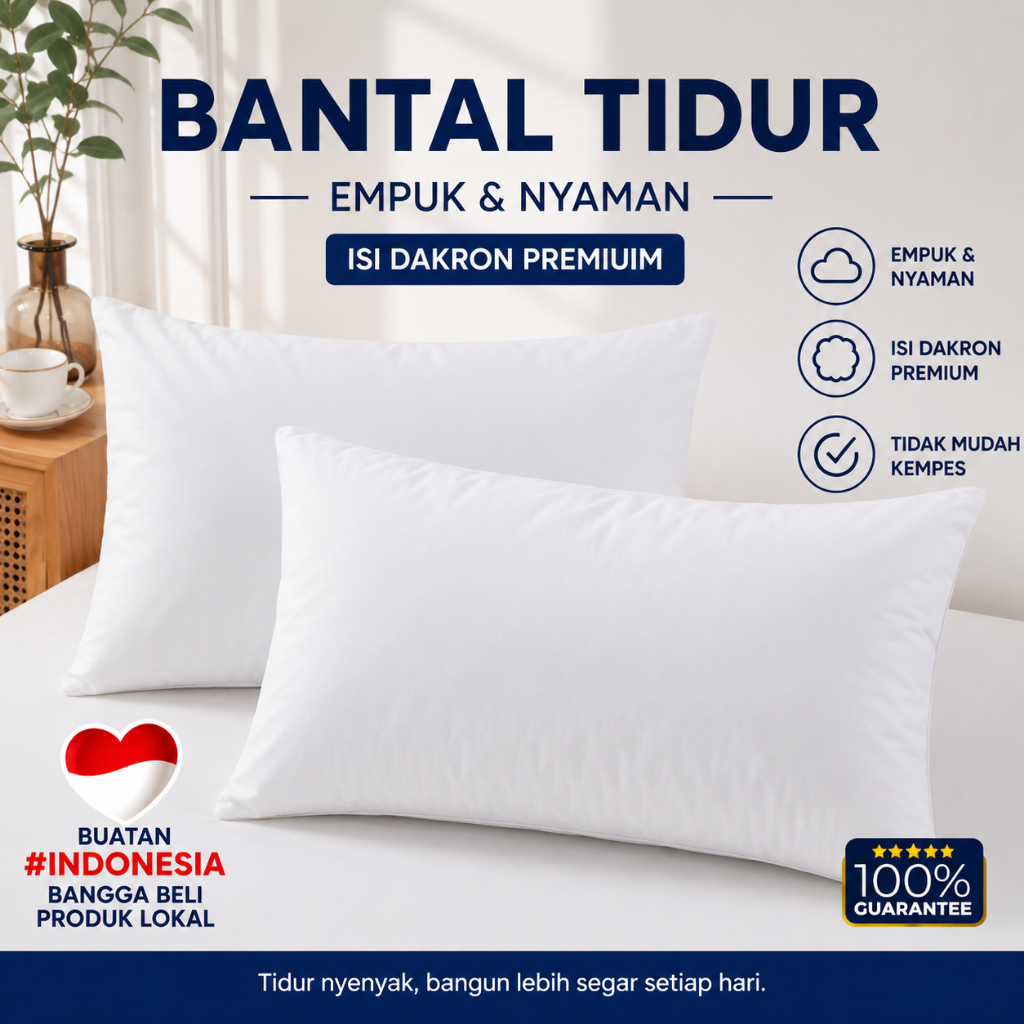 Bantal tidur dan Guling HOTEL Dacron 45 x 65 Cm Tidak Mudah Kempes AWET