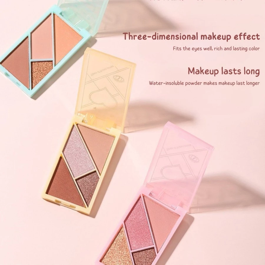 GROSIR 12 Pcs Eyeshadow Make Up Natural Waterproof 4 Colors Palette Long Lasting High Pigment 279 5205 - Gambar 2
