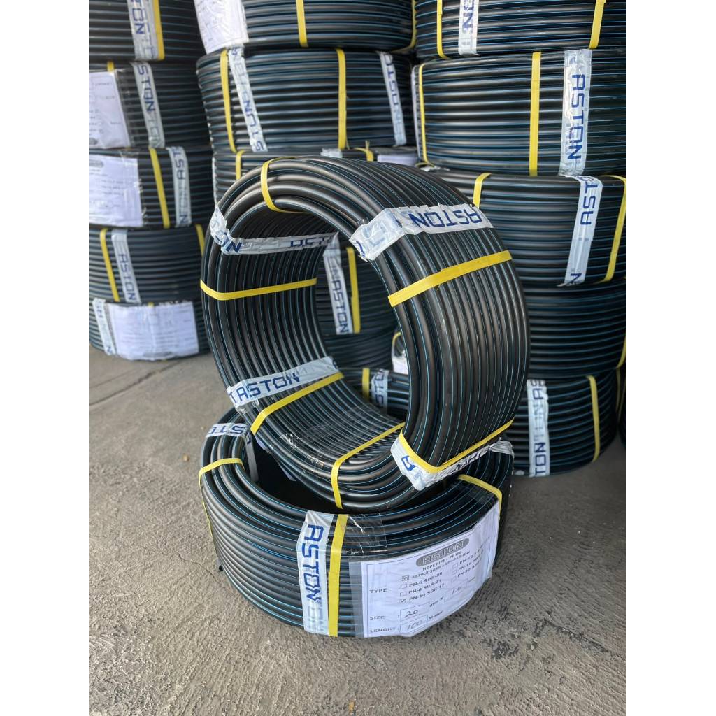 Fat Pipa HDPE Merk Aston 100 Meter 1/2 Inch PN10 Ada Harga Ada Kualitas 100% Baru Original
