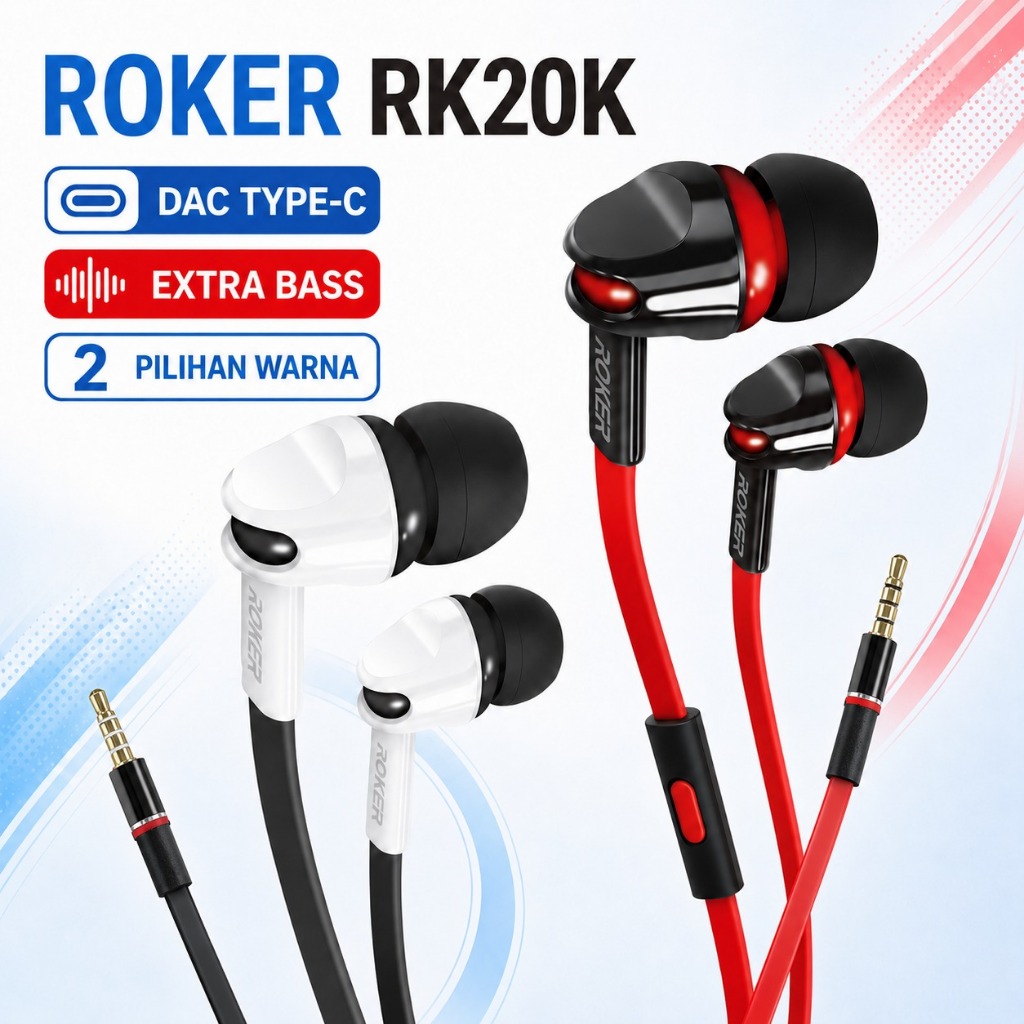 HANDSFREE / EARPHONE ROKER EXTRA BASS RK20K