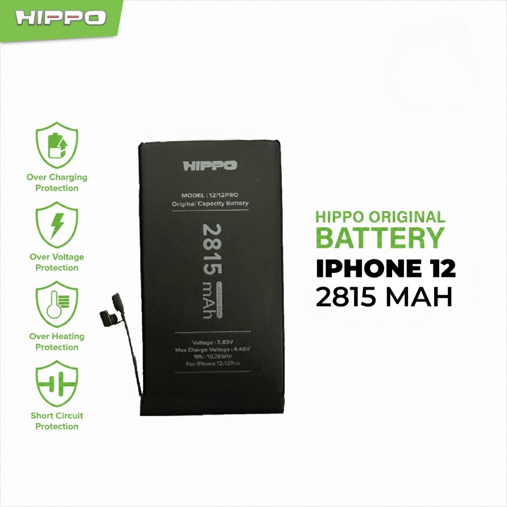 Hippo Baterai Baterry 100% ORI Baterai Iphone 12 2815 mAh Original Batere Premium Batu Batre Batrai Handphone Garansi Resmi