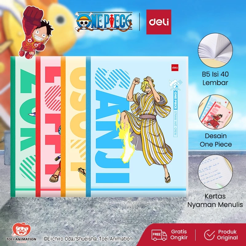 Deli x One Piece Buku Tulis B5 40 Lembar ENB542W