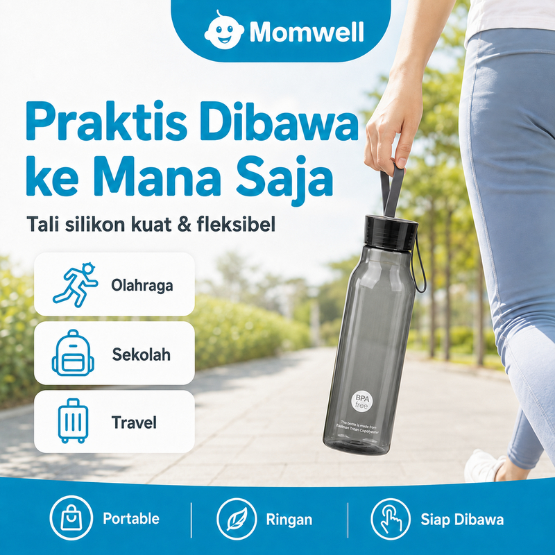 Momwell SS01 Tritan Botol Minum Olahraga 750ML - Gambar 4