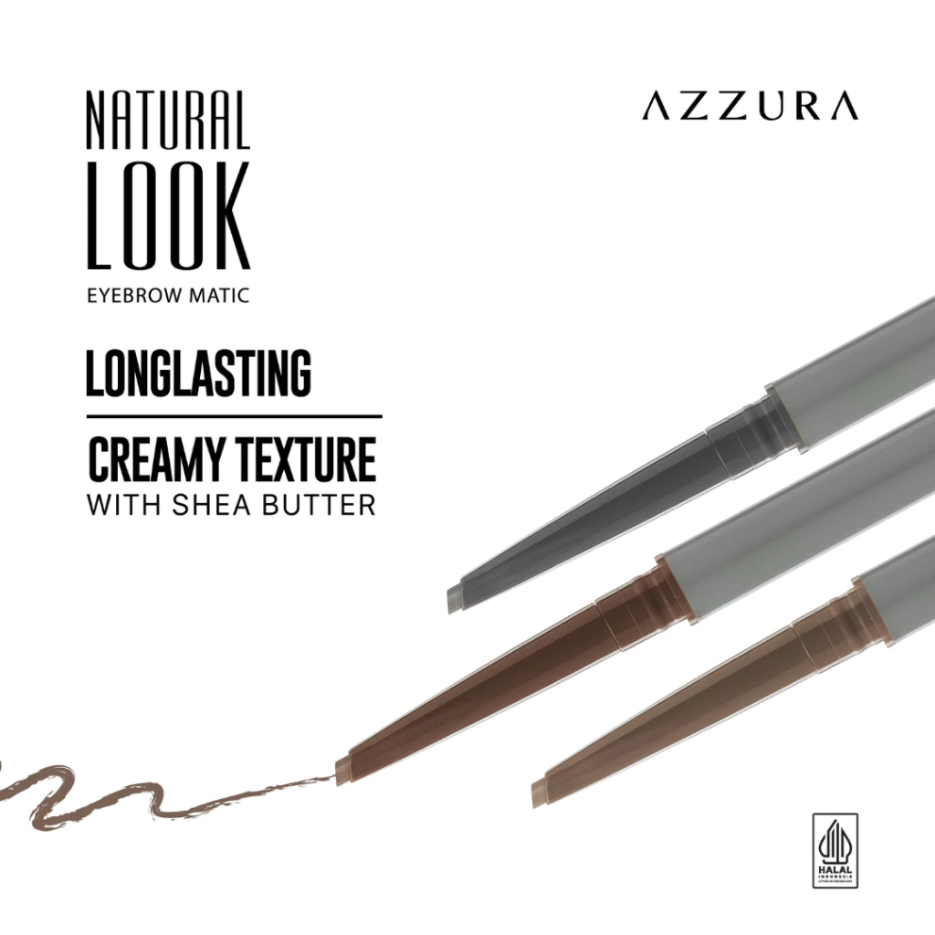 AZZURA Eyebrow Pencil Matic -Ash Black -Dark Brown - Medium Brown - Gambar 4