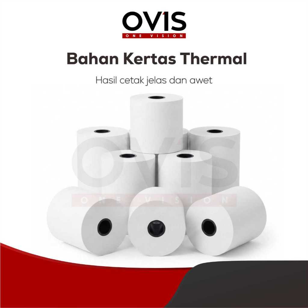 Kertas Struk Paper Roll Thermal 57x40 EDC Kasir 58x40 mm OVIS - Gambar 3