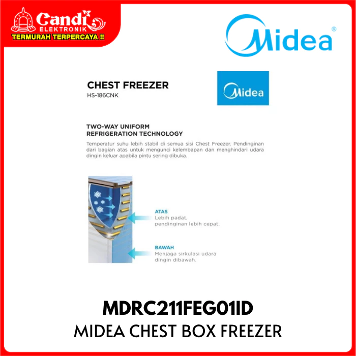 MIDEA Chest Box Freezer 143 Liter Inverter Quattro MDRC211FEG01ID - Gambar 4