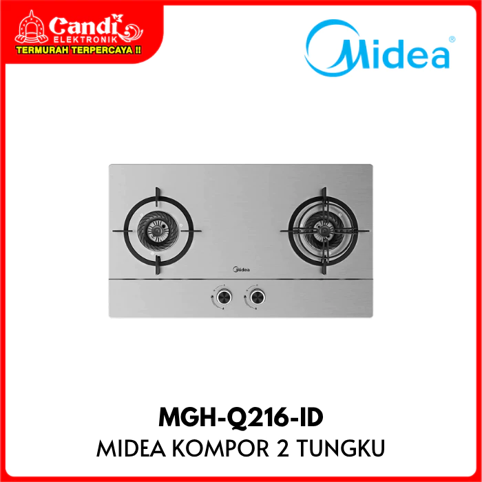 MIDEA Kompor Tanam 2 Tungku Dura Stainless Body MGH-Q216-ID