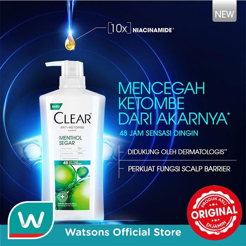 Clear Shampoo Anti Ketombe Menthol Segar 850ml - Gambar 3