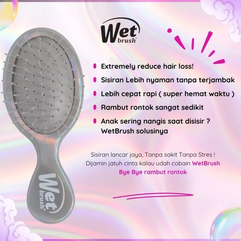 Wet Brush Mini Iridescence Icon Mengurangi Rambut Rontok Intelliflex Anak Dewasa - Gambar 3