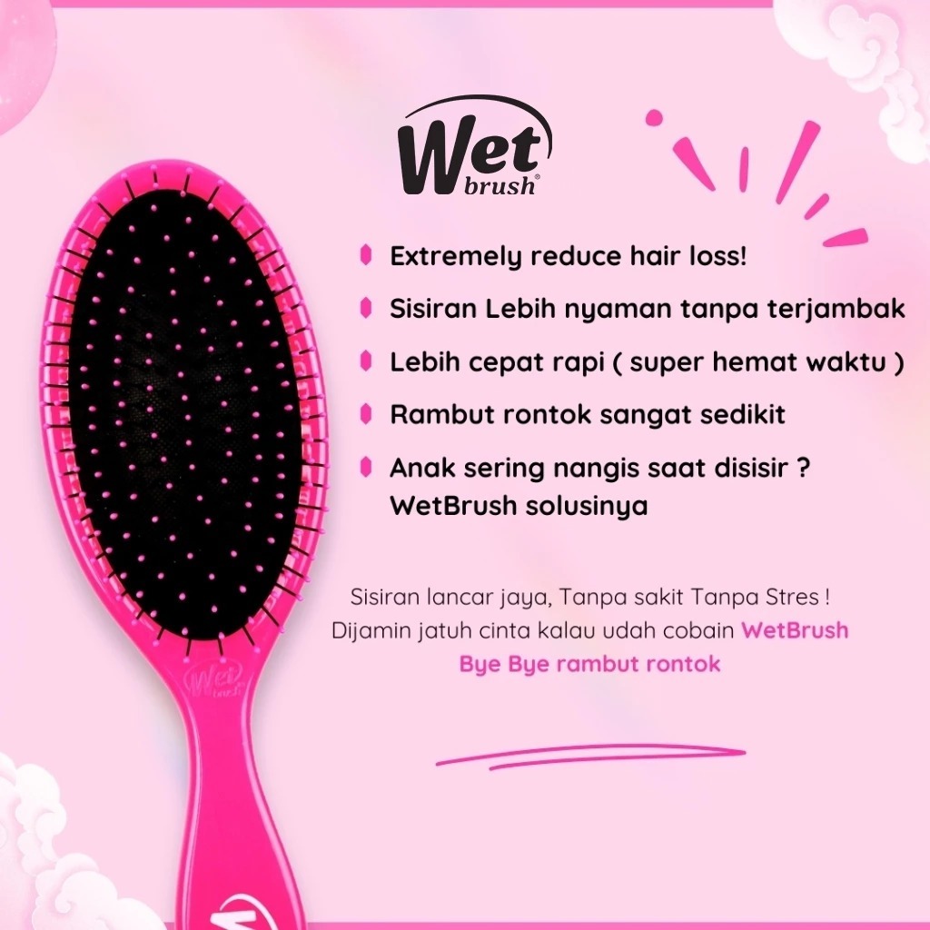 Wet Brush Original Detangler Pearl White Ukuran Besar Bristle IntelliFlex untuk Rambut - Gambar 4