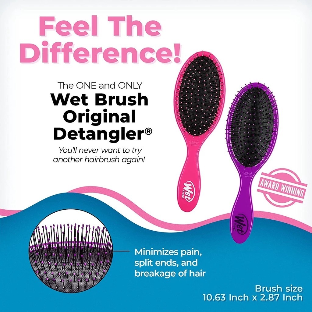 Wet Brush Original Detangler Pearl White Ukuran Besar Bristle IntelliFlex untuk Rambut - Gambar 3
