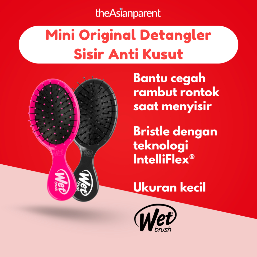Wet Brush Mini Original Detangler Sisir Anti Kusut Bristle IntelliFlex Ukuran Kecil