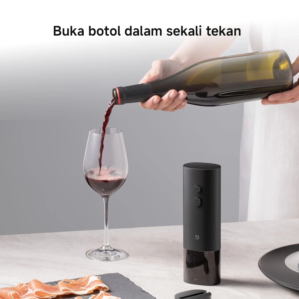 Xiaomi Mijia Electric Wine Opener / Buka Botol Sekali Tekan / Foil Cutter Terintegrasi / 2 Tombol yang Mudah & Praktis / Alat Pembuka Tutup Botol Wine [Xiaomi Official Store] - Gambar 2