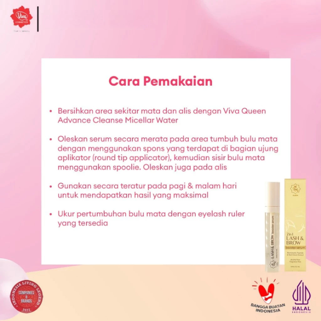Viva Queen Lash & Brow Booster Serum With Biomimetic Peptide/ Distributor Cream Ori - Gambar 4