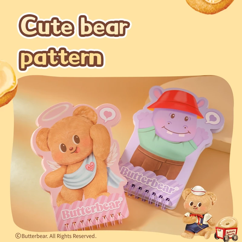 Deli Spiral Notebook Mini Butterbear / Buku Tulis Jilid Spiral Mini HY220 - Gambar 2