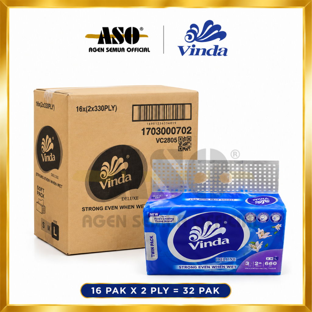[ DUS ] Tisu Tissue Vinda Twinpack 330 ply size L 3ply Facial tisu wajah ( ISI 32 PC) PROMO !!!!