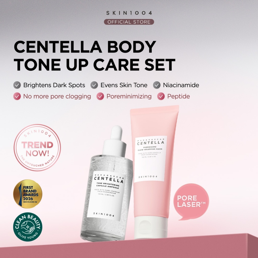 SKIN1004 Madagascar Centella Body Tone Up Care Set (Tone Brightening Capsule Ampoule 100ml + Poremizing Glow Wrapping Mask 100ml)