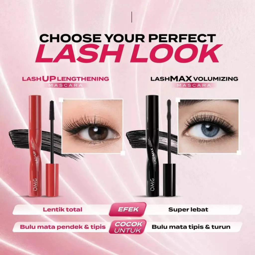 OMG Oh My Glam Volumizing & Lengthening Mascara I Tahan Lama 36H / Distributor Cream Ori - Gambar 4